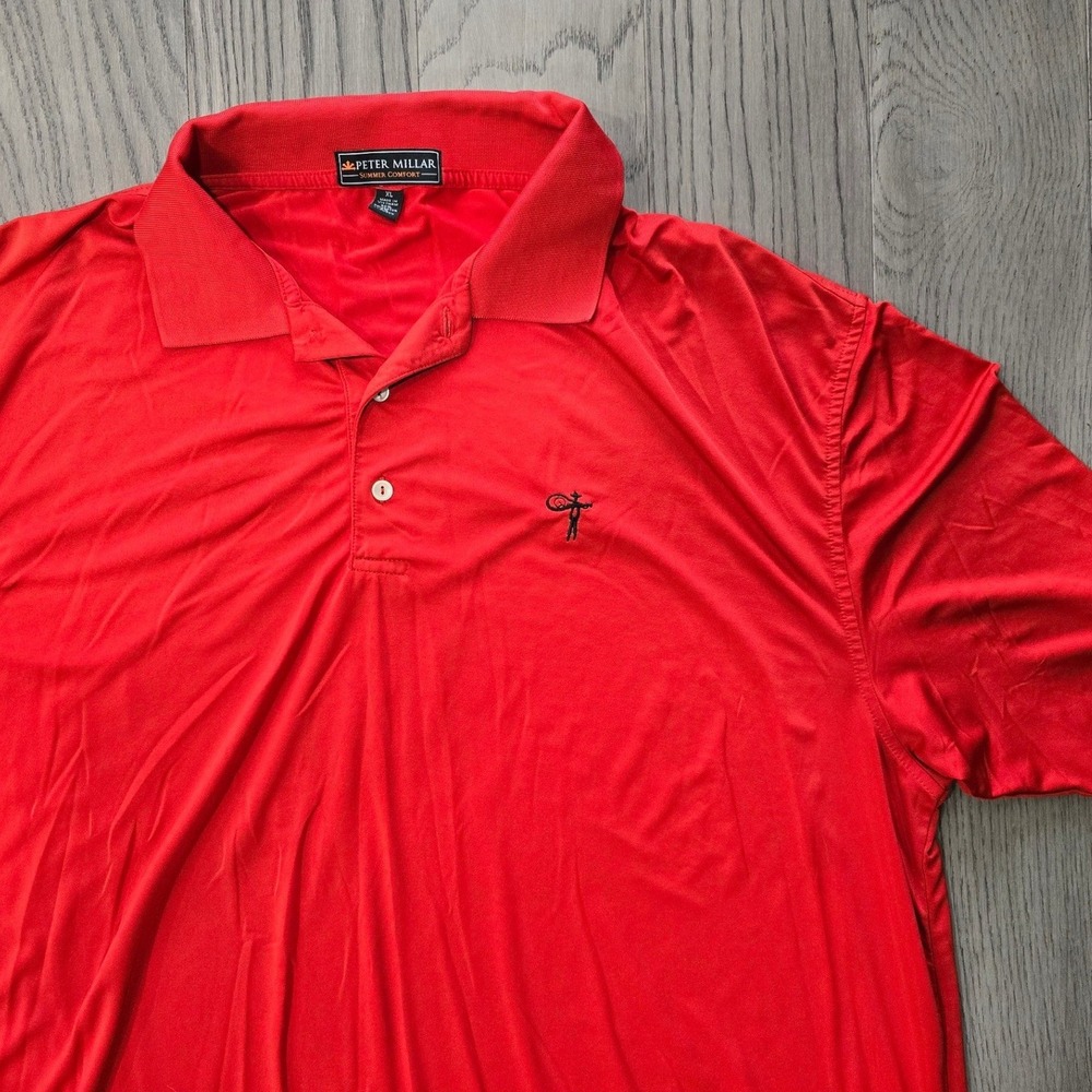 Peter Millar Summer Comfort Polo Shirt Mens XL Red Vaquero Club Golf Performance